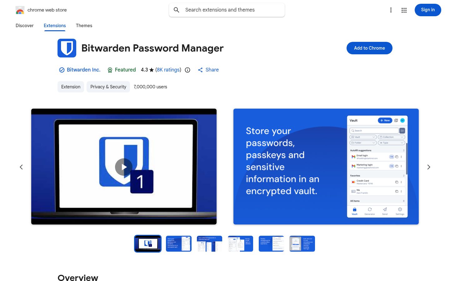 Bitwarden in Chrome