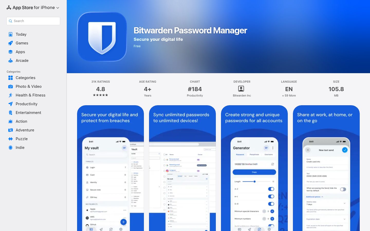 Bitwarden on iPhone